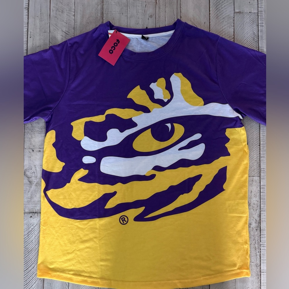 FOCO LSU Tigers T-shirt Size Large NWT